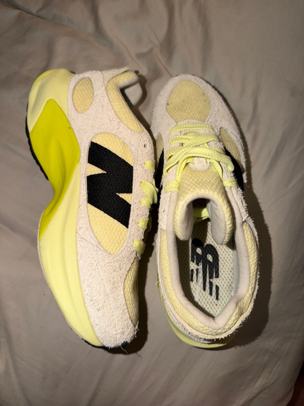 New Balance Suede & Mesh Sneakers with Black N Logo